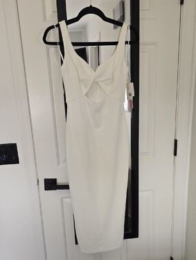 Aqua Elegant White Sleeveless Midi Dress Sz 2 Nwt